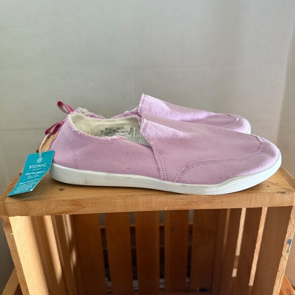 Vionic Beach Size 8 Rose Pink Malibu Canvas Lifestyle Flats Slip On Comfort Shoe - Picture 3 of 15